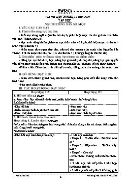 Kế hoạch bài dạy Lớp 5 - Tuần 15 - Năm học 2021-2022 - Trần Thị Thu