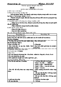 Kế hoạch bài dạy Lớp 5 - Tuần 15 - Năm học 2022-2023