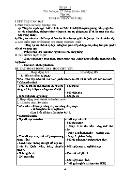 Kế hoạch bài dạy Lớp 5 - Tuần 16 - Năm học 2021-2022