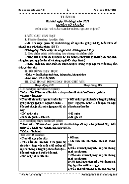 Kế hoạch bài dạy Lớp 5 - Tuần 18 - Năm học 2021-2022 - Hồ Thị Lệ Phương