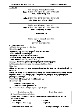Kế hoạch bài dạy Lớp 5 - Tuần 18 - Năm học 2022-2023 - Phan Minh Đức