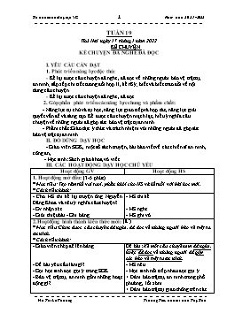 Kế hoạch bài dạy Lớp 5 - Tuần 19 - Năm học 2021-2022 - Hồ Thị Lệ Phương