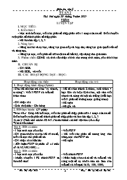 Kế hoạch bài dạy Lớp 5 - Tuần 2 - Năm học 2021-2022 - Trần Thị Nhật Bích