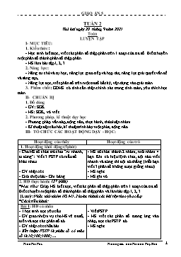 Kế hoạch bài dạy Lớp 5 - Tuần 2 - Năm học 2021-2022 - Trần Thị Thu