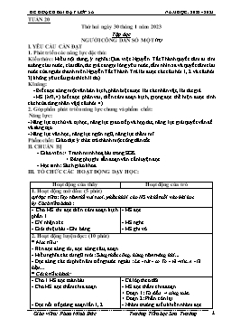 Kế hoạch bài dạy Lớp 5 - Tuần 20 - Năm học 2022-2023 - Phan Minh Đức