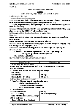 Kế hoạch bài dạy Lớp 5 - Tuần 21 - Năm học 2022-2023 - Phan Minh Đức
