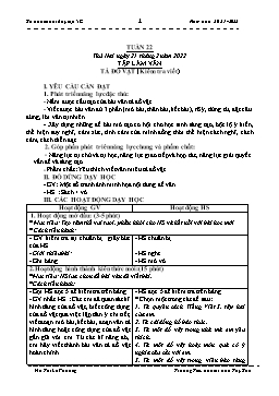 Kế hoạch bài dạy Lớp 5 - Tuần 22 - Năm học 2021-2022 - Hồ Thị Lệ Phương