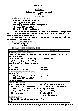 Kế hoạch bài dạy Lớp 5 - Tuần 22 - Năm học 2021-2022 - Trần Thị Thu