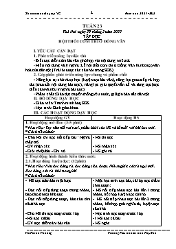 Kế hoạch bài dạy Lớp 5 - Tuần 23 - Năm học 2021-2022 - Hồ Thị Lệ Phương