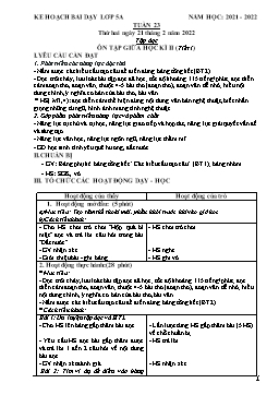 Kế hoạch bài dạy Lớp 5 - Tuần 23 - Năm học 2021-2022 - Nguyễn Thị Hoàng Anh