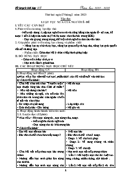 Kế hoạch bài dạy Lớp 5 - Tuần 24 - Năm học 2022-2023