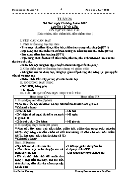 Kế hoạch bài dạy Lớp 5 - Tuần 26 - Năm học 2021-2022 - Hồ Thị Lệ Phương