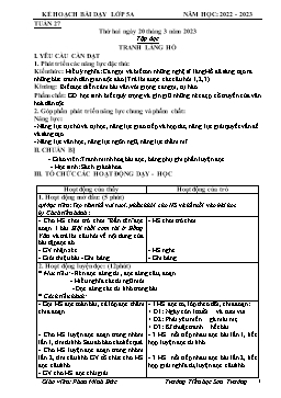 Kế hoạch bài dạy Lớp 5 - Tuần 27 - Năm học 2022-2023 - Phan Minh Đức