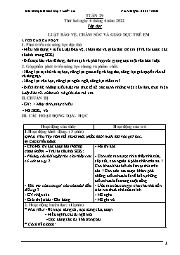 Kế hoạch bài dạy Lớp 5 - Tuần 29 - Năm học 2021-2022 - Nguyễn Thị Hoàng Anh