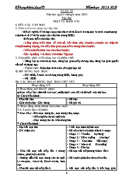 Kế hoạch bài dạy Lớp 5 - Tuần 29 - Năm học 2022-2023