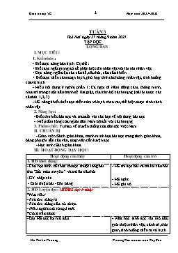 Kế hoạch bài dạy Lớp 5 - Tuần 3 - Năm học 2021-2022 - Hồ Thị Lệ Phương