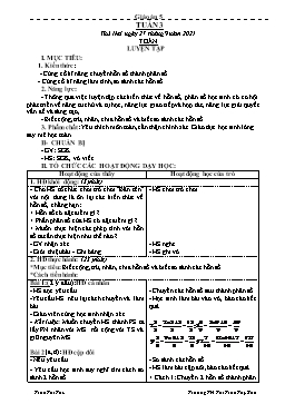 Kế hoạch bài dạy Lớp 5 - Tuần 3 - Năm học 2021-2022 - Trần Thị Thu