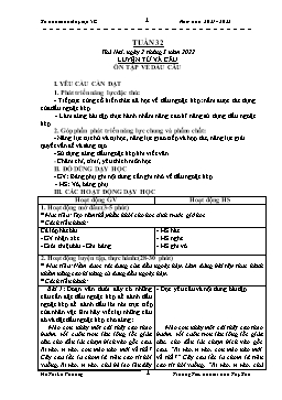 Kế hoạch bài dạy Lớp 5 - Tuần 32 - Năm học 2021-2022 - Hồ Thị Lệ Phương