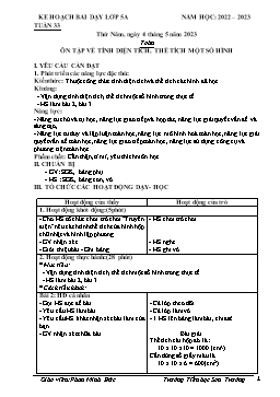 Kế hoạch bài dạy Lớp 5 - Tuần 33 - Năm học 2022-2023 - Phan Minh Đức