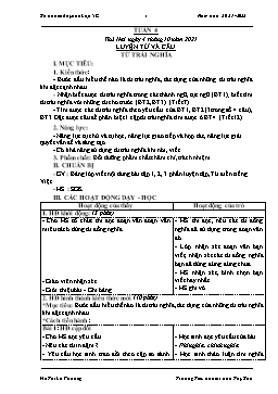 Kế hoạch bài dạy Lớp 5 - Tuần 4 - Năm học 2021-2022 - Hồ Thị Lệ Phương
