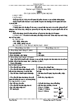 Kế hoạch bài dạy Lớp 5 - Tuần 4 - Năm học 2021-2022 - Trần Thị Thu