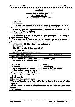 Kế hoạch bài dạy Lớp 5 - Tuần 5 - Năm học 2021-2022 - Hồ Thị Lệ Phương