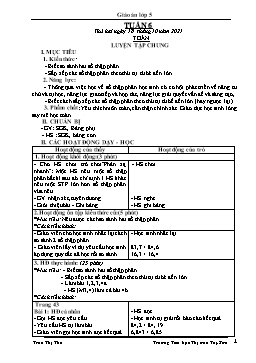 Kế hoạch bài dạy Lớp 5 - Tuần 6 - Năm học 2021-2022 - Trần Thị Thu