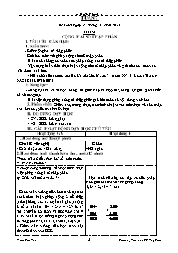 Kế hoạch bài dạy Lớp 5 - Tuần 7 - Năm học 2021-2022 - Trần Thị Thu