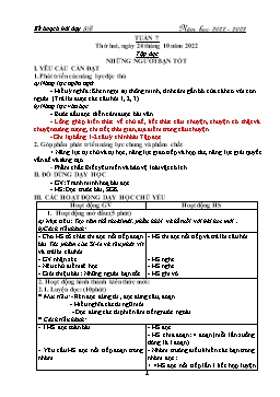 Kế hoạch bài dạy Lớp 5 - Tuần 7 - Năm học 2022-2023