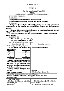 Kế hoạch bài dạy Lớp 5 - Tuần 8 - Năm học 2021-2022 - Trần Thị Thu