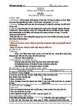 Kế hoạch bài dạy Lớp 5 - Tuần 8 - Năm học 2021-2022