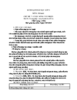 Kế hoạch bài dạy Mĩ thuật 2+3 - Tuần 24 - Năm học 2021-2022 - Trần Thị Kim Lành