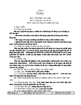 Kế hoạch bài dạy Mĩ thuật 2+3 - Tuần 4 - Năm học 2020-2021 - Trần Thị Kim Lành