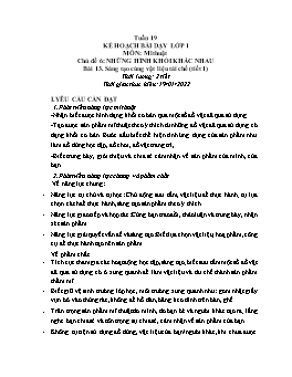 Kế hoạch bài dạy Mĩ thuật Tiểu học - Tuần 19 - Năm học 2021-2022 - Trần Thị Kim Lành