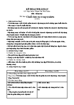 Kế hoạch bài dạy Stem 4 (Khoa học) - Chuỗi thức ăn trong tự nhiên - Phạm Thị Mai Xuân