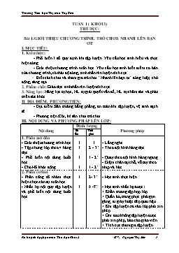 Kế hoạch bài dạy Thể dục 3 - Tuần 1 - Năm học 2021-2022 - Nguyễn Thị Mơ