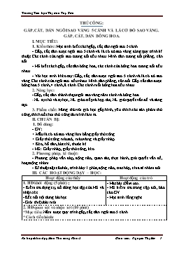 Kế hoạch bài dạy Thủ công 3 - Tuần 5 - Năm học 2021-2022 - Nguyễn Thị Mơ