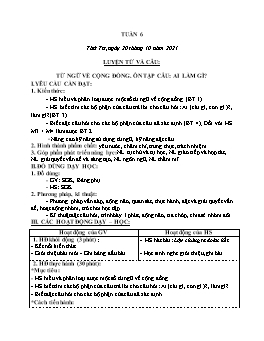 Kế hoạch bài dạy Tiếng Việt 3 - Tuần 6+7 - Năm học 2021-2022 - Đinh Thị Diệu Chi