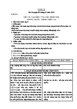 Kế hoạch bài dạy Tin học 3+4 - Tuần 21 - Năm học 2021-2022 - Đoàn Thị Ngọc Mùi