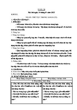Kế hoạch bài dạy Tin học 3+4+5 - Tuần 20 - Năm học 2021-2022 - Đoàn Thị Ngọc Mùi