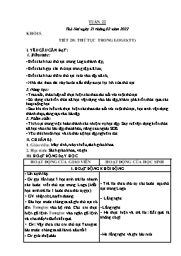 Kế hoạch bài dạy Tin học 3+4+5 - Tuần 22 - Năm học 2021-2022 - Đoàn Thị Ngọc Mùi