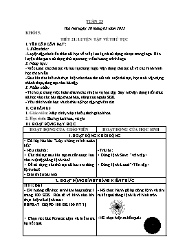 Kế hoạch bài dạy Tin học 3+4+5 - Tuần 23 - Năm học 2021-2022 - Đoàn Thị Ngọc Mùi