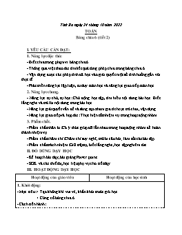Kế hoạch bài dạy Toán 3 - Tuần 7 - Năm học 2022-2023 - Nguyễn Thị Mỹ Hoa