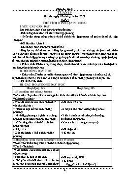 Kế hoạch bài dạy Toán 5 - Tuần 19-22 - Năm học 2021-2022 - Nguyễn Thị Mỹ Hoa