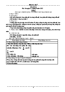 Kế hoạch bài dạy Toán 5 - Tuần 2-7 - Năm học 2021-2022 - Nguyễn Thị Mỹ Hoa