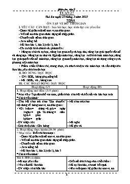 Kế hoạch bài dạy Toán 5 - Tuần 27-28 - Năm học 2021-2022 - Nguyễn Thị Mỹ Hoa
