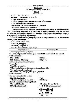 Kế hoạch bài dạy Toán 5 - Tuần 29-31 - Năm học 2021-2022 - Nguyễn Thị Mỹ Hoa