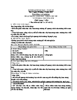 Kế hoạch bài dạy Tự nhiên & Xã hội 1 + Khoa học 4 - Tuần 15 - Năm học 2021-2022 - Trương Thị Phấn