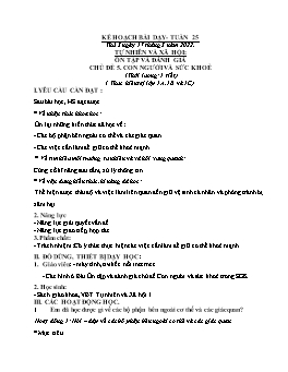 Kế hoạch bài dạy Tự nhiên & Xã hội 1 + Khoa học 4 - Tuần 25 - Năm học 2021-2022 - Trương Thị Phấn