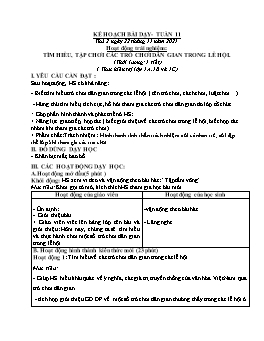 Kế hoạch bài dạy Tự nhiên & Xã hội 1 - Tuần 11 - Năm học 2021-2022 - Trương Thị Phấn